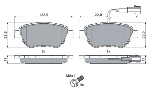 BOSCH Brake Pad Set, disc brake (0986424597)