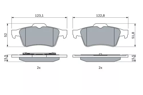 BOSCH Brake Pad Set, disc brake (0986494032)