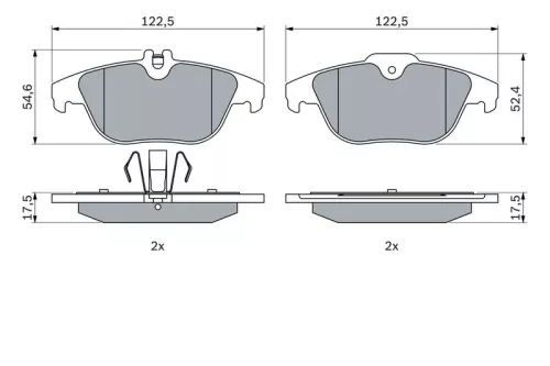 BOSCH Brake Pad Set, disc brake (0986494162)