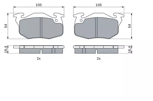 BOSCH Brake Pad Set, disc brake (0986460983)