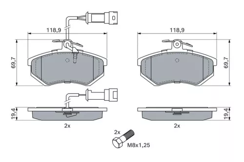 BOSCH Brake Pad Set, disc brake (0986466693)