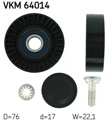 Deflection/Guide Pulley, V-ribbed belt