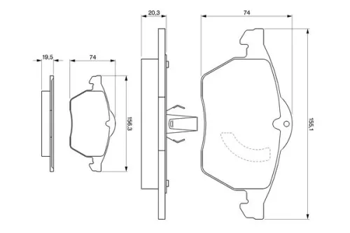 BOSCH Brake Pad Set, disc brake (0986424360)