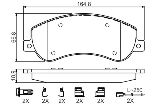 BOSCH Brake Pad Set, disc brake (0986494624)