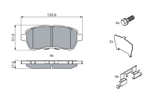 BOSCH Brake Pad Set, disc brake (0986494652)