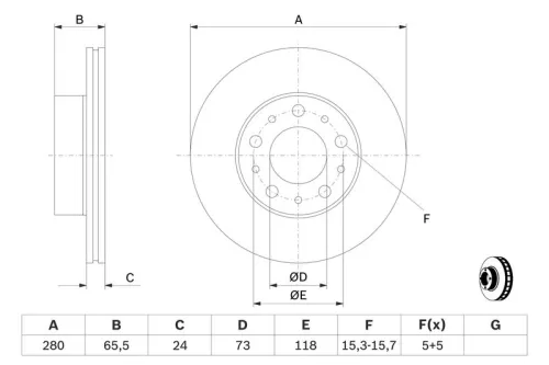 BOSCH Brake Disc (0986479B96)