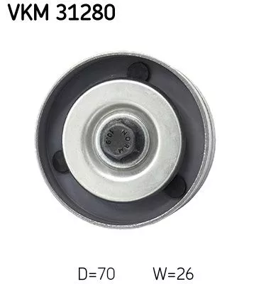 SKF Deflection/Guide Pulley, V-ribbed belt (VKM31280)