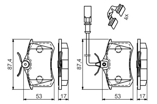 BOSCH Brake Pad Set, disc brake (0986494599)
