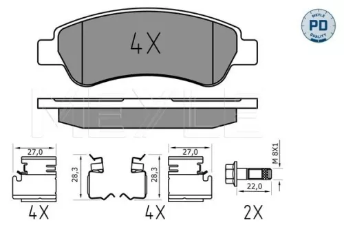 MEYLE Brake Pad Set, disc brake (0252446519/PD)