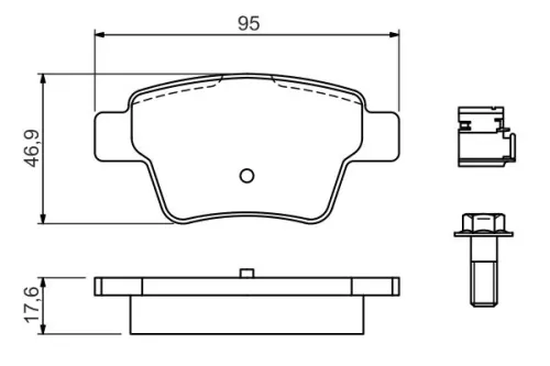 BOSCH Brake Pad Set, disc brake (0986494605)