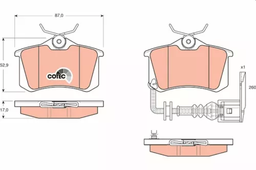 TRW Brake Pad Set, disc brake (GDB1475)
