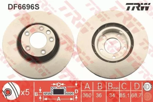 TRW Brake Disc (DF6696S)