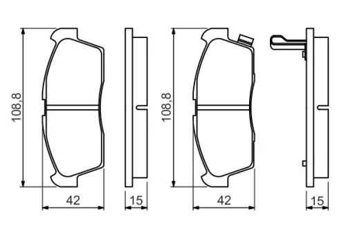 BOSCH Brake Pad Set, disc brake (0986494700)