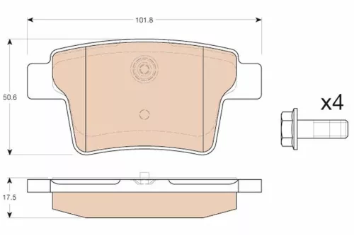 TRW Brake Pad Set, disc brake (GDB1988)