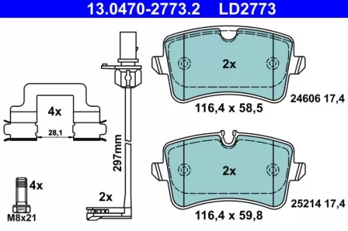 ATE Brake Pad Set, disc brake (13.0470-2773.2)