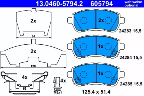 ATE Brake Pad Set, disc brake (13.0460-5794.2)