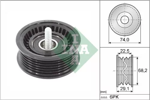 Deflection/Guide Pulley, V-ribbed belt