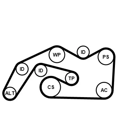 CONTINENTAL CTAM V-ribbed Belt Set (6PK2490K1)
