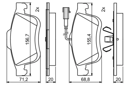 BOSCH Brake Pad Set, disc brake (0986494795)