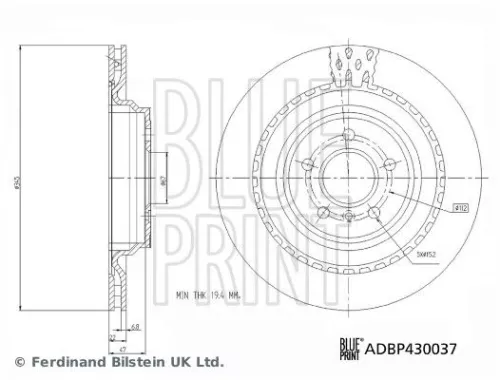 BLUE PRINT Brake Disc (ADBP430037)