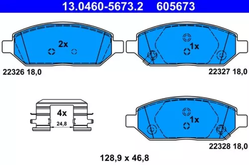 ATE Brake Pad Set, disc brake (13.0460-5673.2)