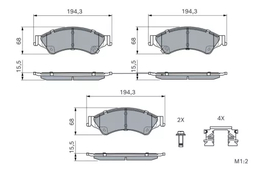 BOSCH Brake Pad Set, disc brake (0986494791)