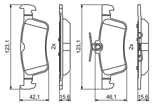 BOSCH Brake Pad Set, disc brake (0986494811)