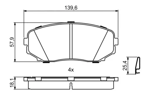 BOSCH Brake Pad Set, disc brake (0986494879)
