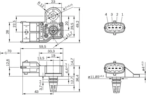 BOSCH Sensor, intake manifold pressure (0261230245)
