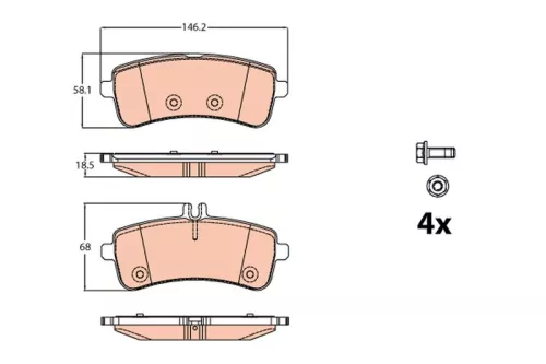 TRW Brake Pad Set, disc brake (GDB2079)