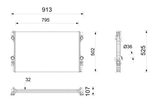 MAHLE Radiator, engine cooling (CR1163000P)