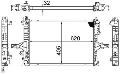 MAHLE Radiator, engine cooling (CR1547000S)