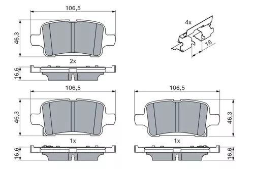 BOSCH Brake Pad Set, disc brake (0986424839)