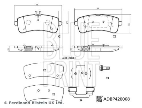 BLUE PRINT Brake Pad Set, disc brake (ADBP420068)