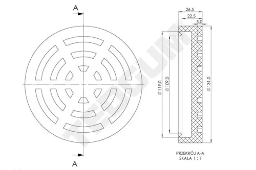 TEDGUM Mounting, stabiliser bar (TED20229)
