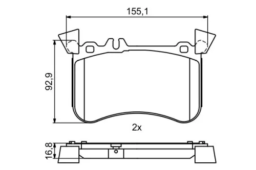 BOSCH Brake Pad Set, disc brake (0986495398)
