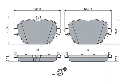 BOSCH Brake Pad Set, disc brake (0986460039)