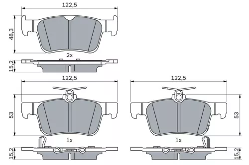 BOSCH Brake Pad Set, disc brake (0986424807)