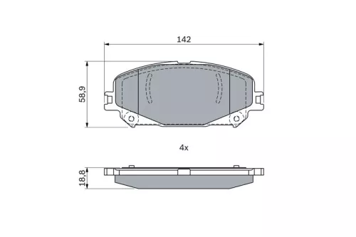 BOSCH Brake Pad Set, disc brake (0986424939)