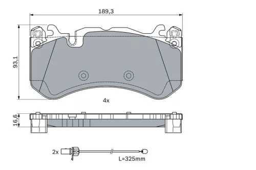 BOSCH Brake Pad Set, disc brake (0986494973)