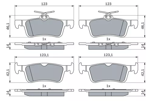 BOSCH Brake Pad Set, disc brake (0986424866)