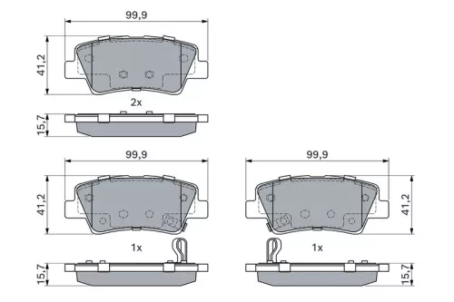 BOSCH Brake Pad Set, disc brake (0986494908)
