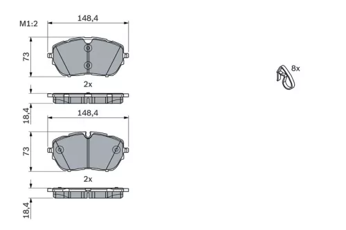 BOSCH Brake Pad Set, disc brake (0986494946)