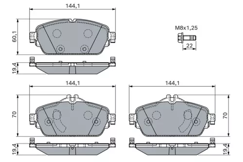 BOSCH Brake Pad Set, disc brake (0986460128)