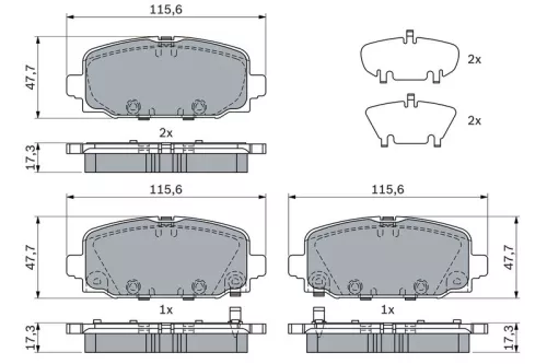 BOSCH Brake Pad Set, disc brake (0986424963)