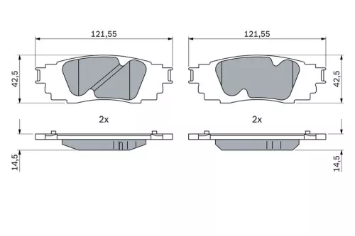 BOSCH Brake Pad Set, disc brake (0986424912)