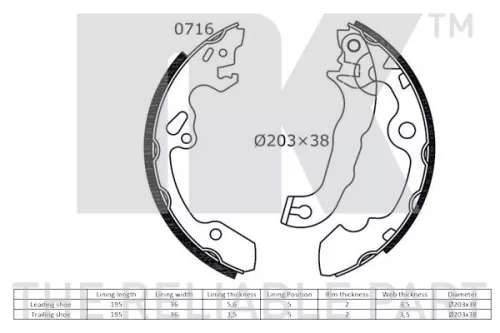 NK Brake Shoe Set (2725632)
