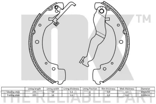 NK Brake Shoe Set (2747549)