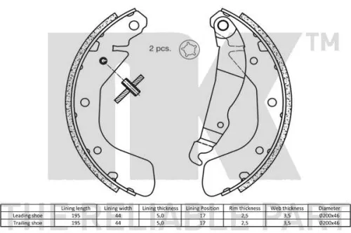 NK Brake Shoe Set (2736540)