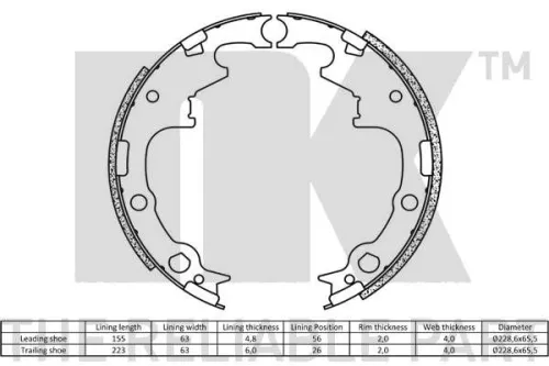 NK Brake Shoe Set (2793630)